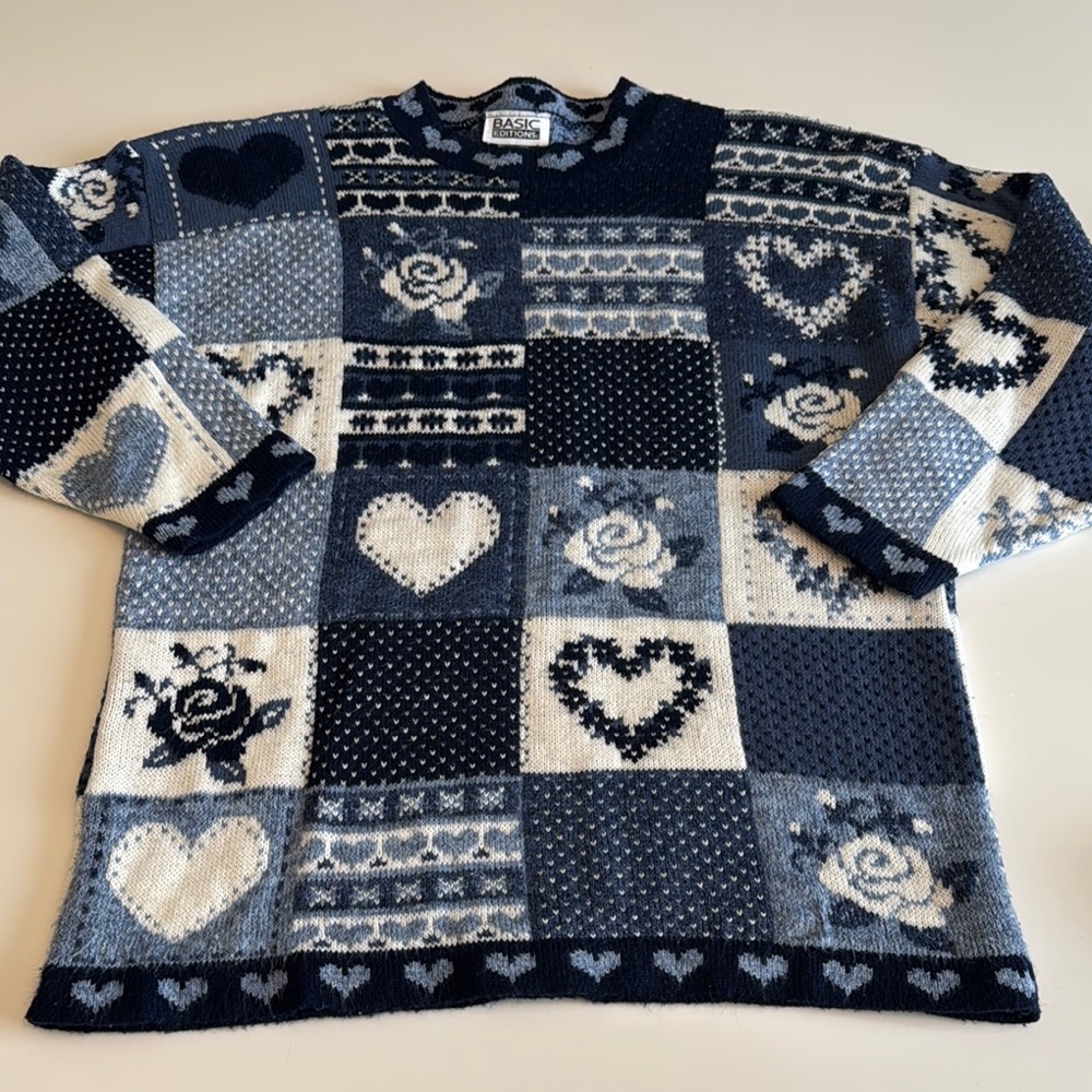 Vintage Basic Editions Patchwork Heart And Rose S… - image 1
